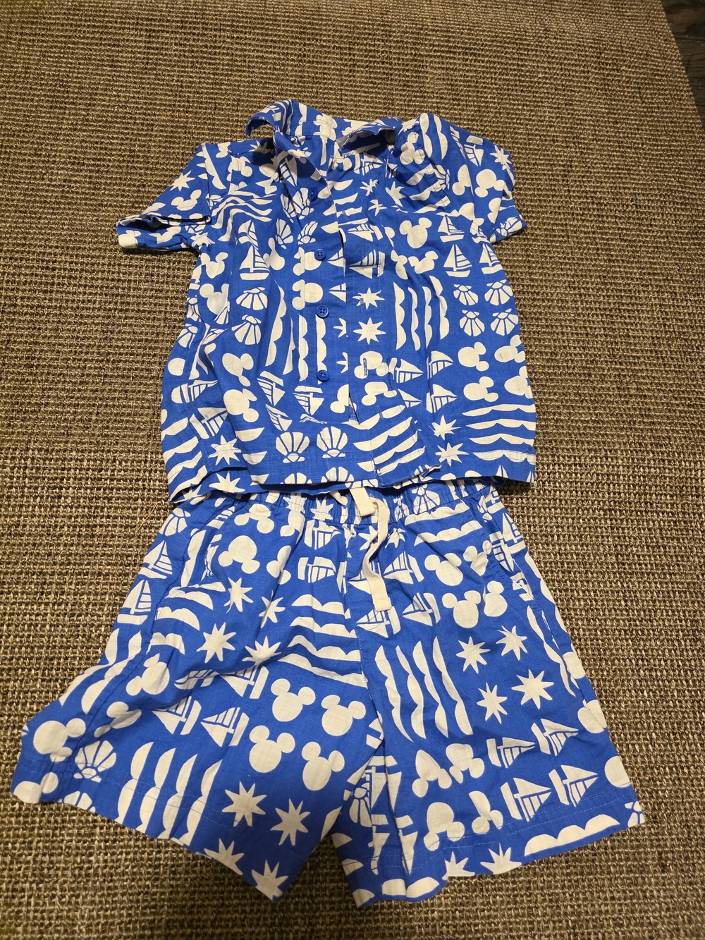Disney Blue and White Mickey Nautical Short Set